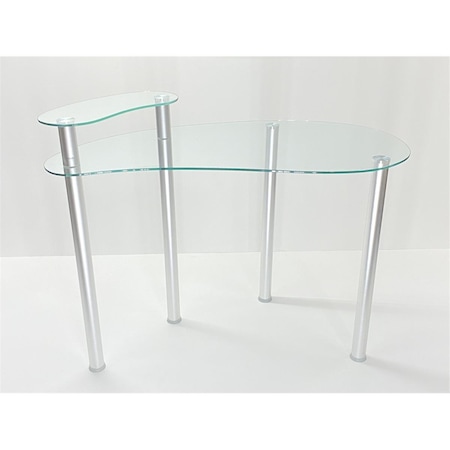 Doba-Bnt 29.5 x 45.3 x 23.7 in. Tier One Designs Clear Glass Corner Computer Desk with Monitor Stand SA1886685